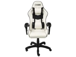 CADEIRA GAMING KUBO BRANCA E PRETA (Até 130 kg - Elevador a Gás Classe 3)