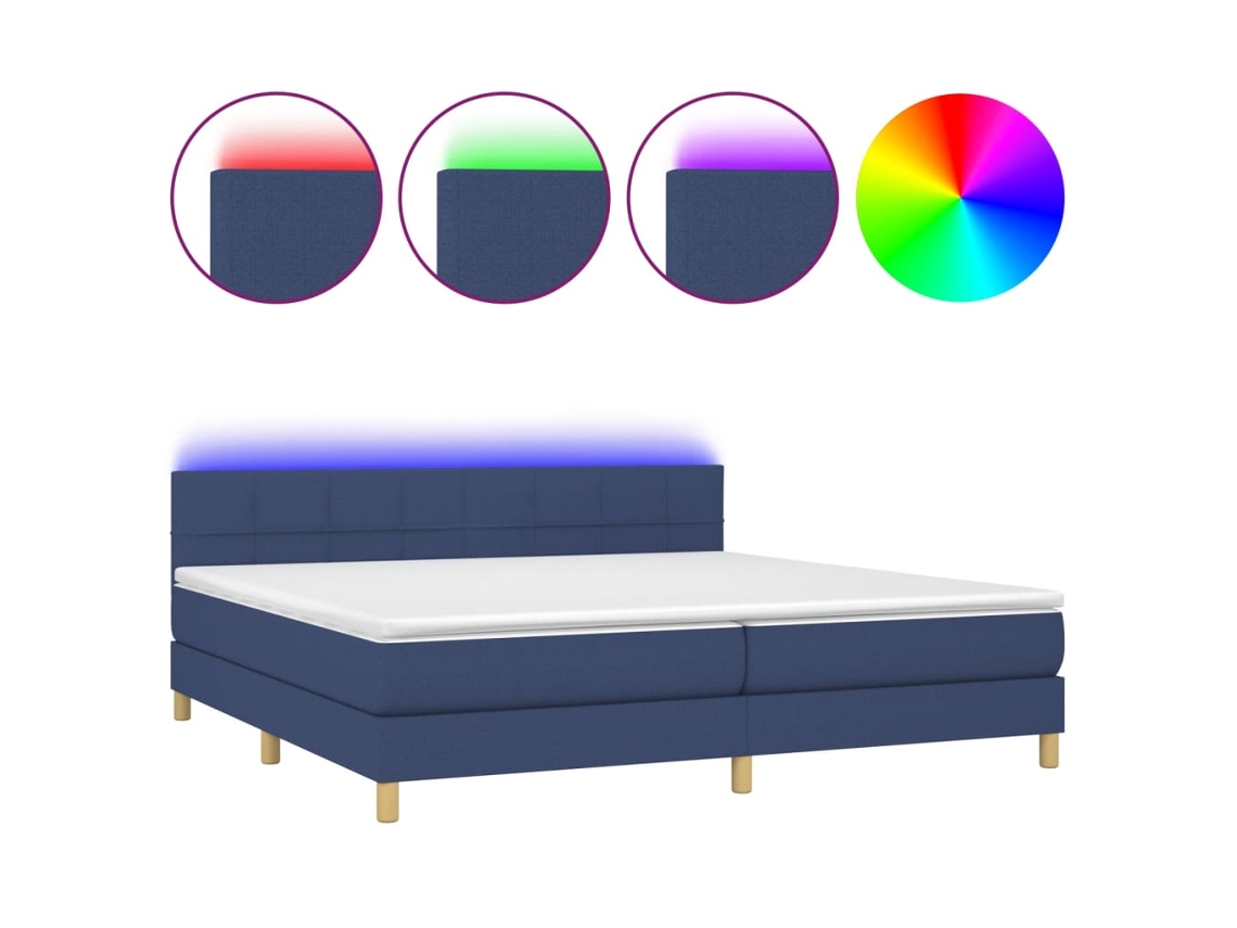 Box Spring Bed, Box Spring Beds Vidaxl Azul Tecido (200 X 200 Cm)