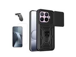 Kit Vidro Clearglass Capa Magnetic Slide Window Suporte L Phonecare Para Xiaomi 17t 5g - Preto