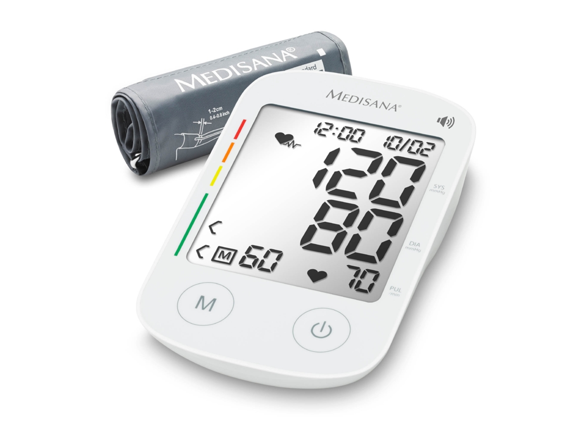 Medidor de tensão arterial de braço MEDISANA BU 535 Voice, função de voz, memória 2×90