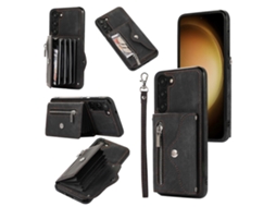 Capa Para Samsung Galaxy S23 Ultra 5g Com Zíper, Compartimentos Para Cartão Rfid E Cordão Curto.