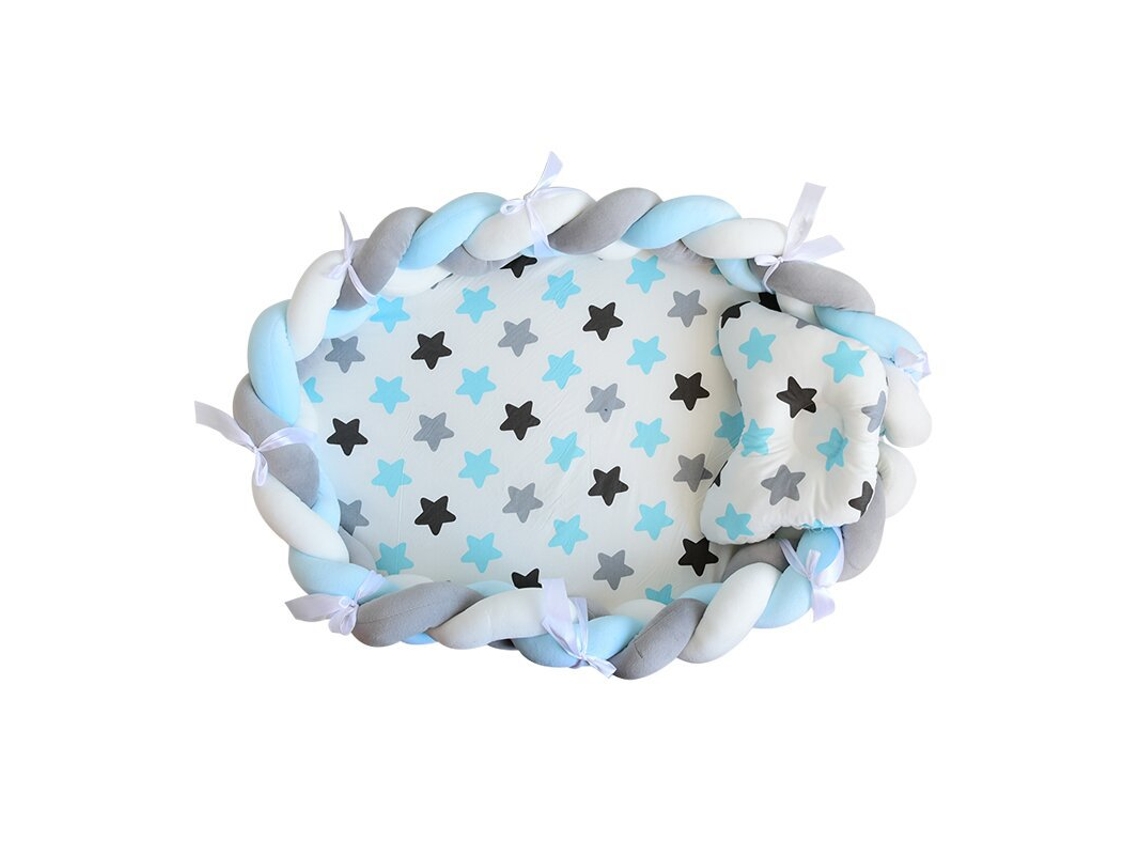 Ninho de Bebé Portátil com Almofada de Cabeça DIGITALLAB (estrela Azul/50x80cm)