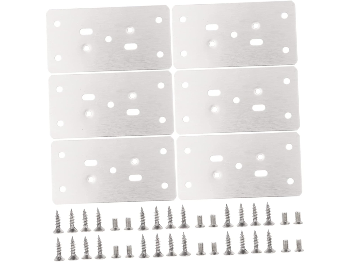 Conjunto De 6 Placas Aço Inoxidável Para Reparo Armários Com
