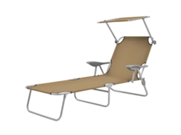 Sunlounger, Sunloungers Vidaxl Cinzento-acastanhado Tecido (n/a)
