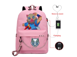 Mochila Antifurto Do Mangá Kimetsu No Yaiba, Material Impermeável, Inosuke Hashibira, Bolsa De Ombro Espaçosa Para Laptop 07762 Aquaforge