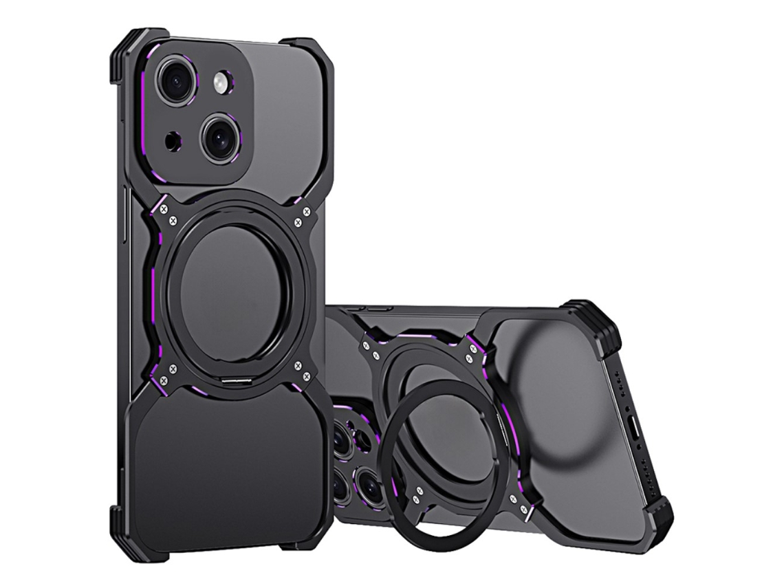Suporte Casa Para Iphone 14 Metal Magnética Preto