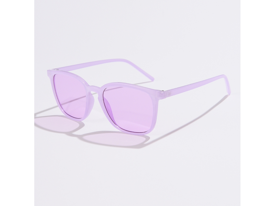 Óculos De Ciclismo Quadrados Unissex (roxo Claro), Estilo Retrô Anos 2000 Com Lentes Cinza Degradê E Proteção Uv400.