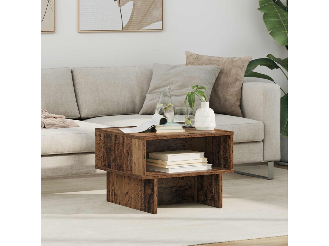 Vidaxl Mesa De Centro Madeira Antiga 48 X 46 X 35 Cm