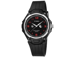 Reloj De Pulsera Analógico De Cuarzo Impermeable Redondo Fashion Synoke (negro Rojo)