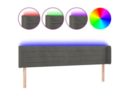 Led Headboard, Led Headboards Vidaxl Cinzeto Veludo (163 X 16 X 78/88 Cm)