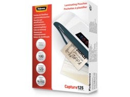 Pacote com 100 Fellowes 5306901 Folhas de Laminação Brilhantes 125 Microns 75x105 Mm (tamanho Crachá)