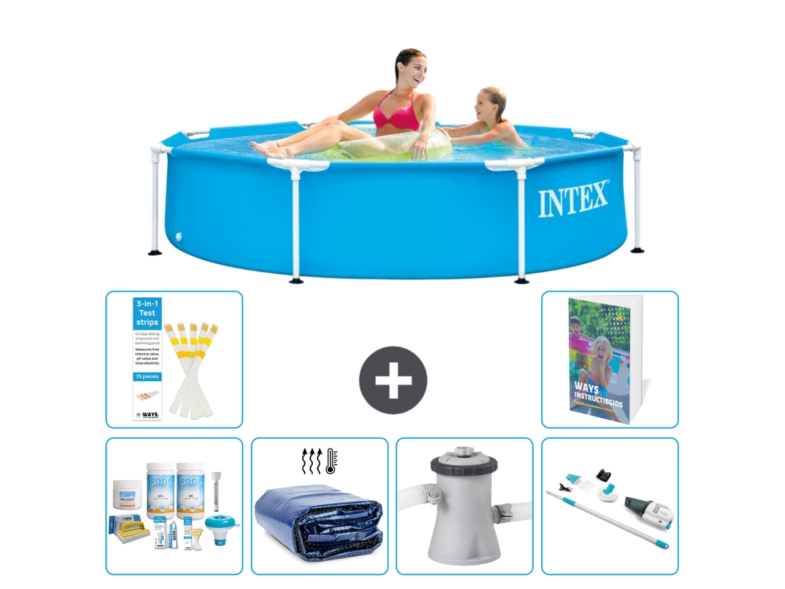 Piscina com Estrutura Redonda 244x51 Cm 5 peças S165 INTEX