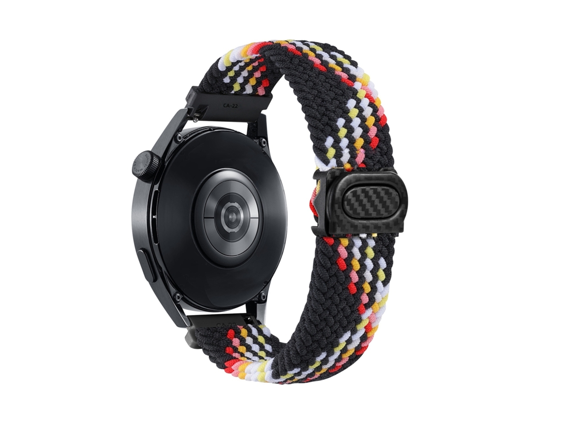 Pulseira para Samsung Watch6 e Huawei Gt5/6, Nylon Trançado Padrão Carbono, Fecho de Pressão CHABERLU