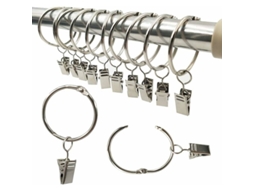 Argolas Para Cortina, 20 Unidades Com Presilhas, Presilhas Decorativas De Metal Para Cortina, Diâmetro Interno De 38 Mm