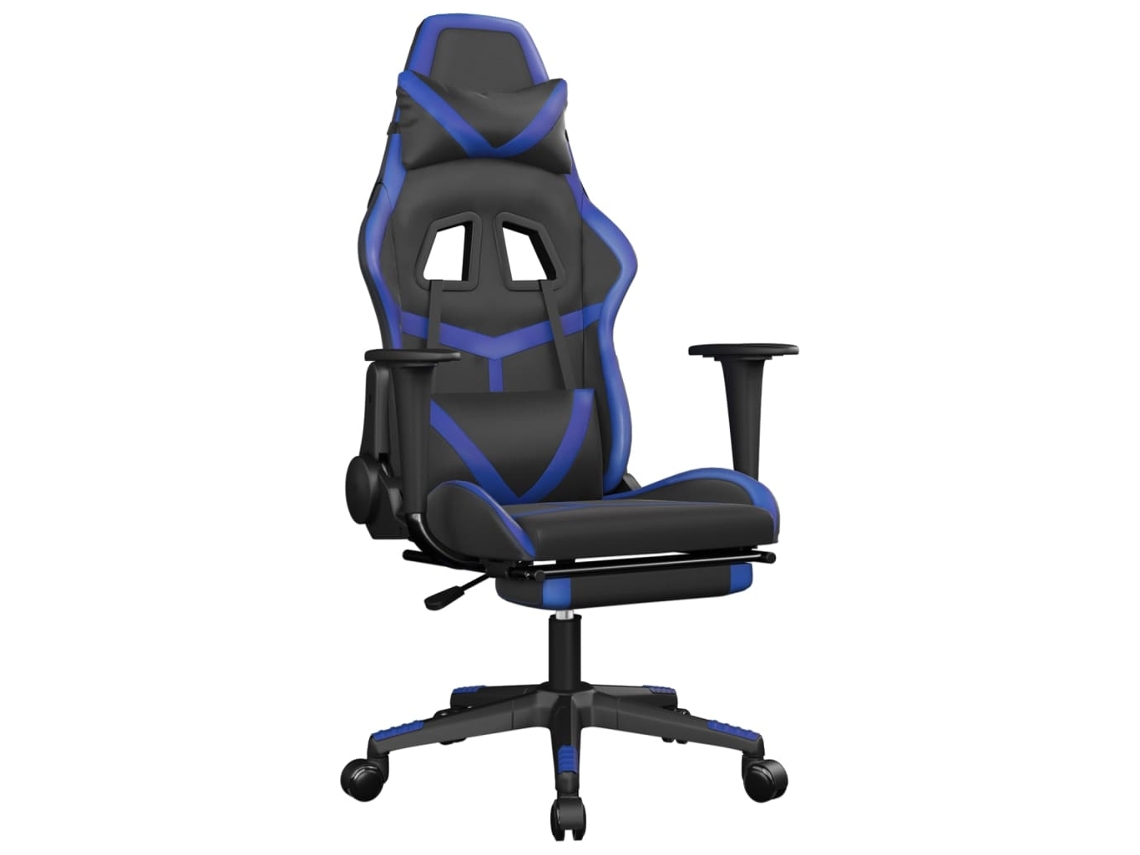 Cadeira de gaming VIDAXL Azul Couro Artificial (67x64x127 cm)