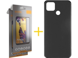 Kit Capa e 2 Películas Xiaomi Redmi 9C ACCETEL Full Liso (Preto)