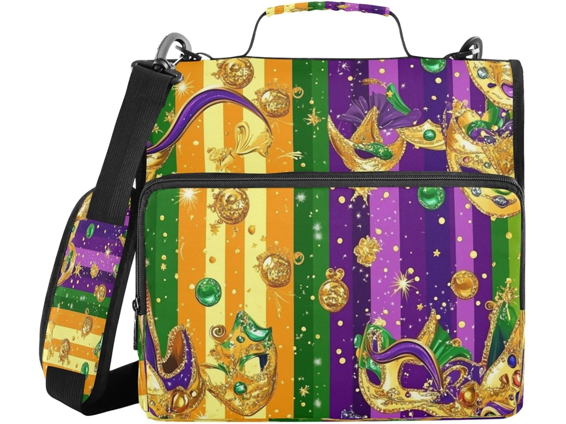 Máscaras de Carnaval, 3 aros, 1,5, embaladas com zíper e alça, inclui bolsa com zíper.