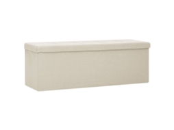 Storage Bench Vidaxl Branco Tecido (110 X 38 X 38 Cm)