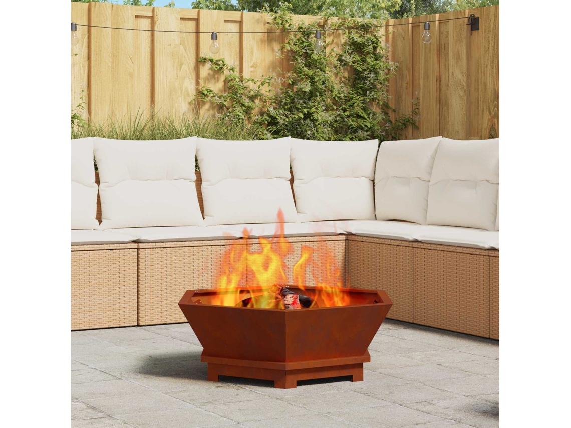 Vidaxl Bowl De Fogo Ferro Enferrujado 75 X 75 X 28 Cm