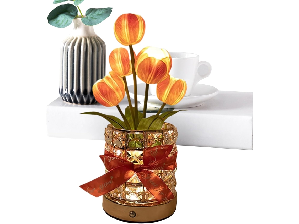 Abajur De Mesa Com Flores, 3 Cores E Intensidade Ajustável, Ideal Para Decoração De Sala De Estar, Q Gokoco