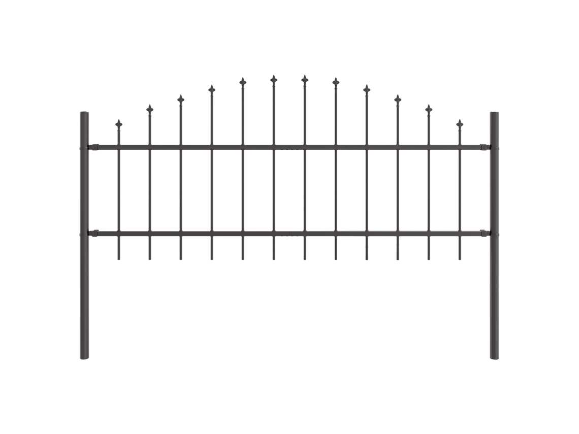Conjunto 1 Barreira De Jardim Vidaxl Cinzento Aço Revestido A Pó (170 X 115 Cm)