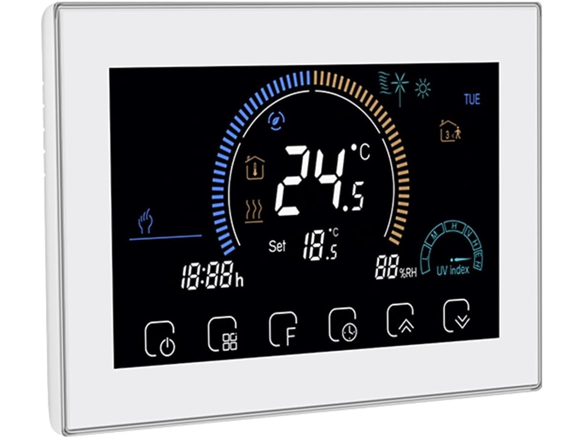 Termostato Inteligente Com Visor Completo E Controlador De Aquecimento Programável.