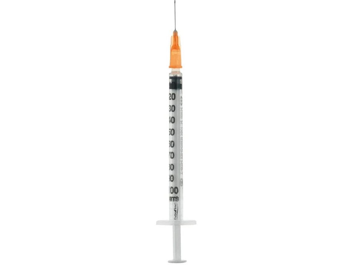 Seringa para Insulina Extrafina 1ml 100 Ui Agulha Removível 25 Gauge 0,5x16 Mm 1 Peça Extrafina EXTRAFINE