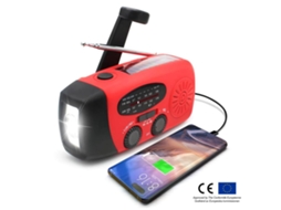 Rádio de Emergência AQUAFORGE com lanterna led, portátil, am/fm, bateria externa de 10000mah, verde militar