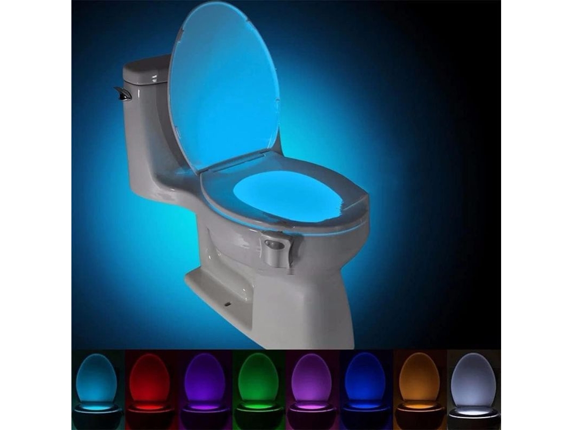 Luz Noturna Para Inodoro Com Sensor De Movimento Pir Inteligente 8 Cores Impermeável Versão Atualizada 2020