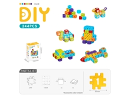 Jogo de Construção DIGITALLAB 244 Peças Brinquedos para o Desenvolvimento Cognitivo do Bebê