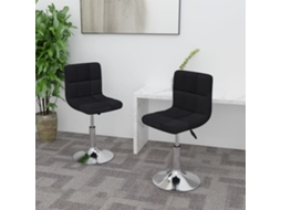 Vidaxl Cadeiras De Jantar Giratórias 2 Pcs Tecido Preto