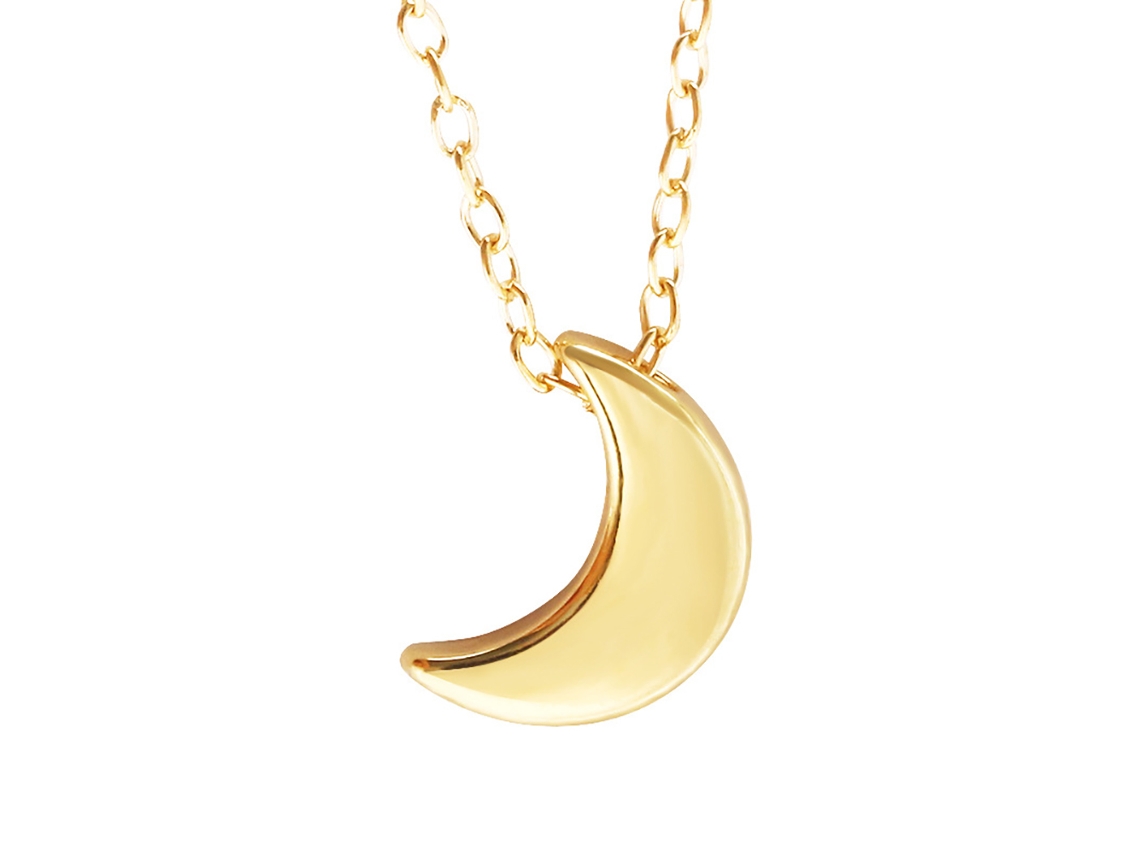 Colar Com Pingente De Lua Cor Solida Presente