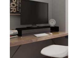 Vidaxl Suporte De Tv/monitores Em Vidro Preto 100x30x13 Cm