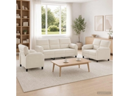 Vidaxl Conjunto De Sofás 3 Unid. Creme Veludo