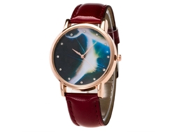 Reloj De Pulsera Parejazhoulianfa Patrón Estrellado Casual Cuero Pu Analógico