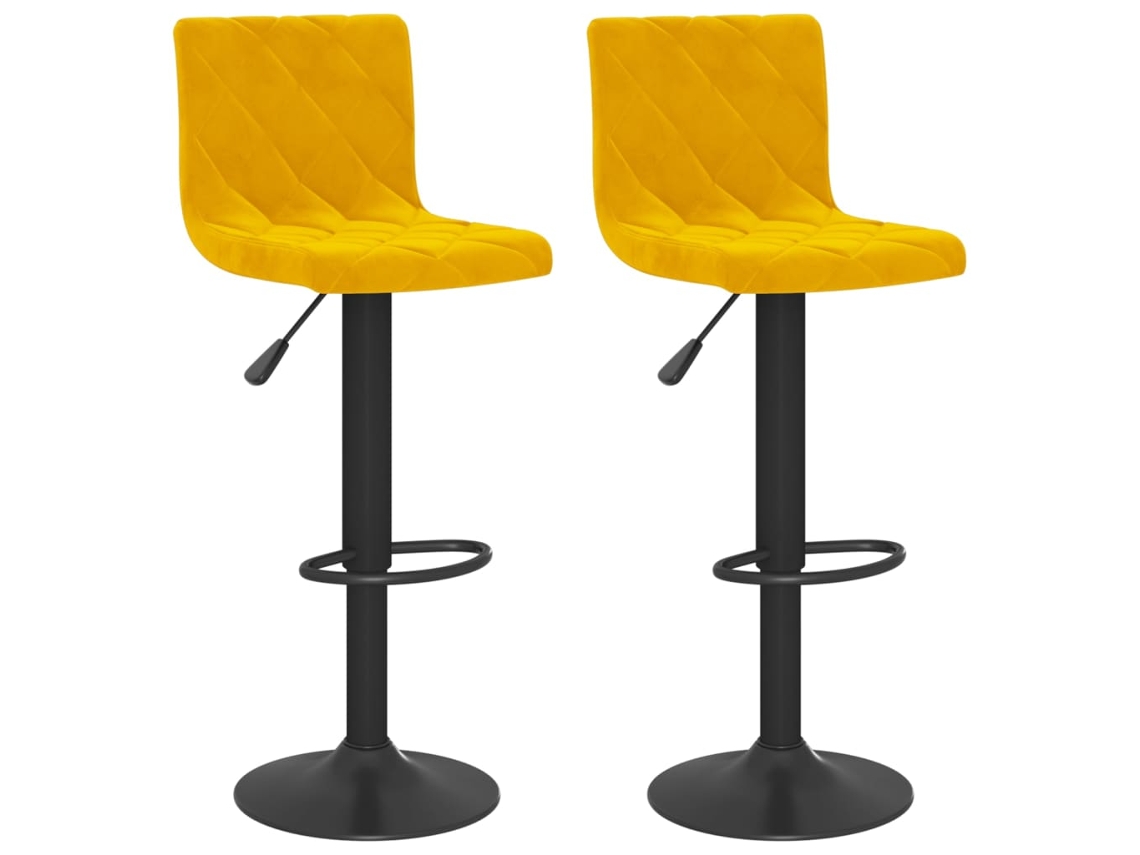 Bar Stool, Bar Stools Vidaxl Amarelo Veludo (n/a)