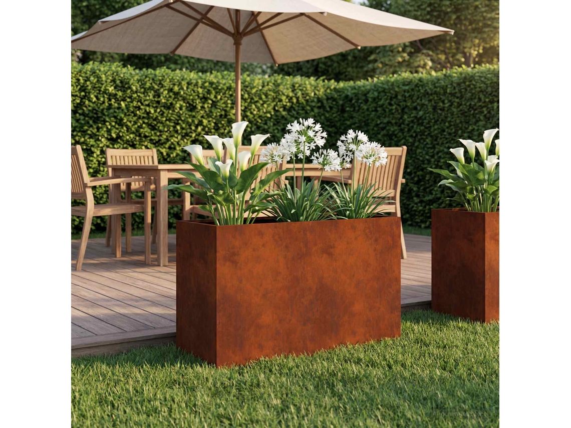 Vidaxl Vaso De Jardim Ferro Enferrujado 80 X 30 X 50 Cm Aço Corten