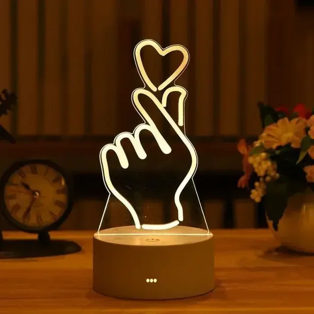 Luminária Led 3d em Acrílico, Pode Ser Usada como Luz Noturna Ou para Decoração de Casa. MDUG (luz Quente)