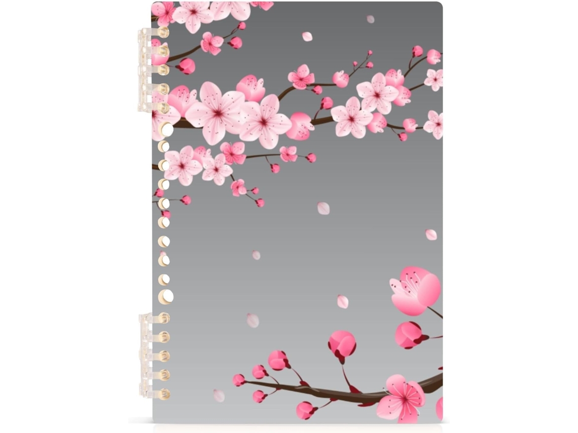 Caderno Espiral Japonês Oriental Mnsruu Com Estampa De Flor Cerejeira Capa Dura Para Mulheres