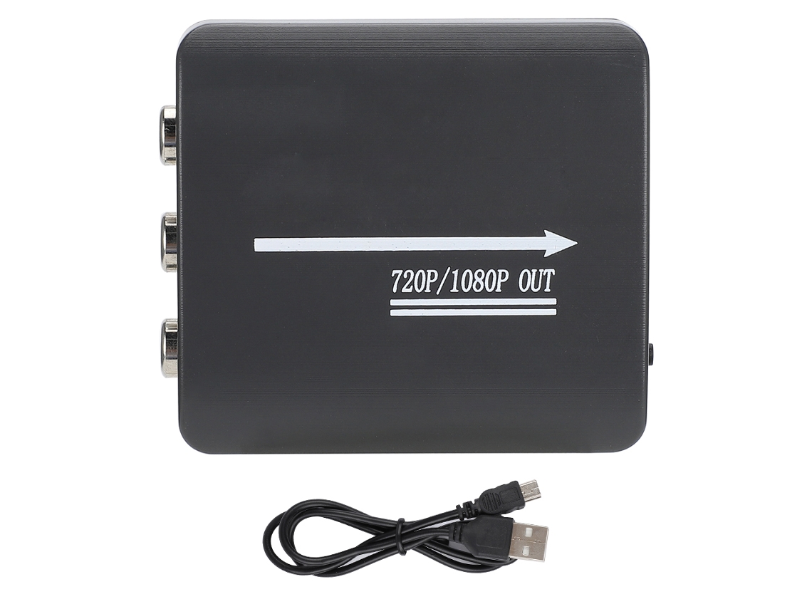 Mini conversor de áudio e vídeo AV CVBS para HDMI, comutador de sinal, 1080p CHABERLU