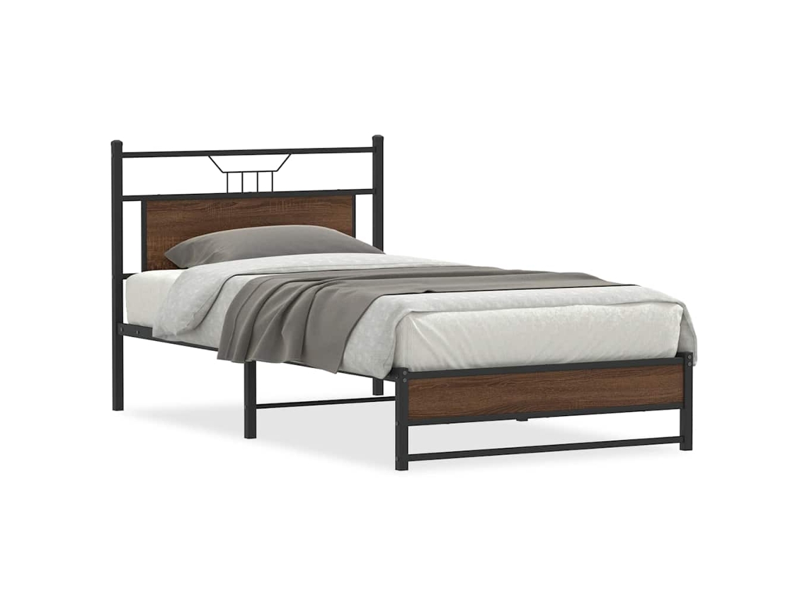 Bed Frame, Bed Frames Vidaxl Marrom Madeira Processada (100 X 200 Cm)