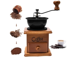 Moedor de café manual Madeira, com ajuste de moagem para espresso, prensa francesa e café coado, ideal para casa, escritório e viagens.