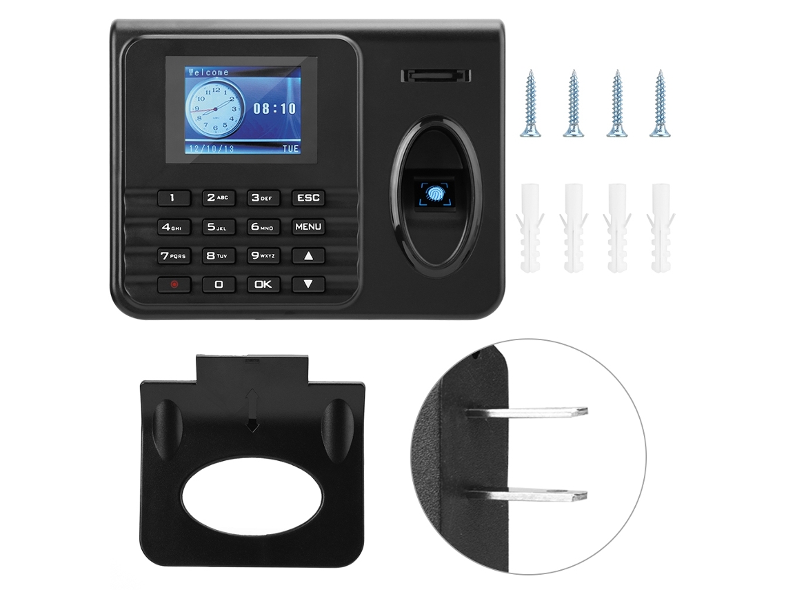 Máquina De Ponto Por Impressão Digital, Tela De 2,4 Polegadas, Tipo Self-service
