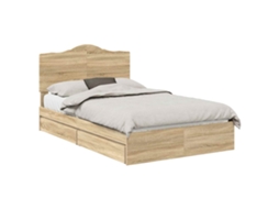 Cama com Armazenamento com Gaveta Carvalho Sonoma 135x190 cm MAISON EXCLUSIVE