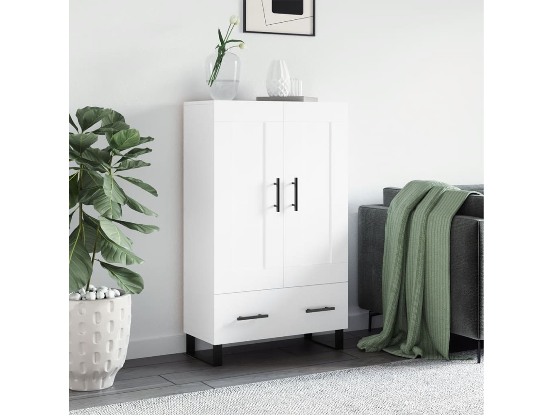 Vidaxl Aparador Alto 69,5x31x115 Cm Derivados De Madeira Branco