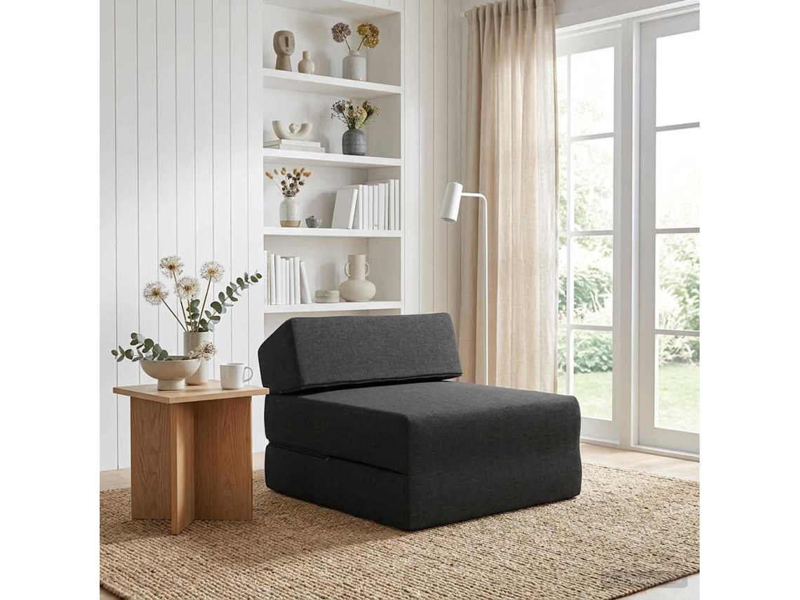 Vidaxl Sofá Cama Dobrável Preto 60 X 70 X 41 Cm Tecido
