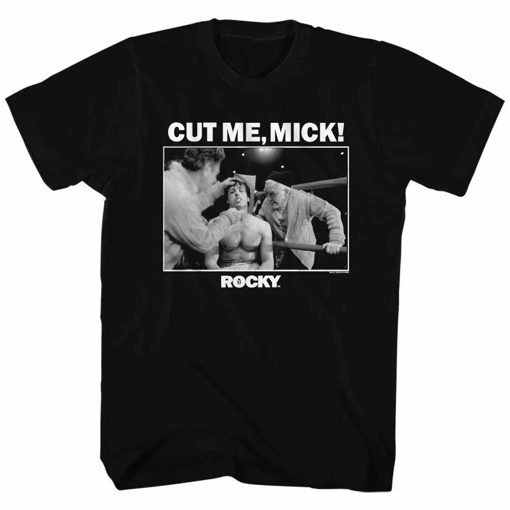 Unisex Adult T-shirt Rockinstone Rocky Movie Cut Mick Black Sizel