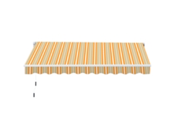 Toldo Retrátil Com Manivela De 300x200cm Com Braço Articulado De Alumínio E 280 G/m² Laranja E Branco