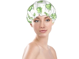 Touca De Banho Feminina, Reutilizável, Impermeável, Dupla Camada, Com Elástico, Ideal Para Cabelos Longos, Com Detalhes
