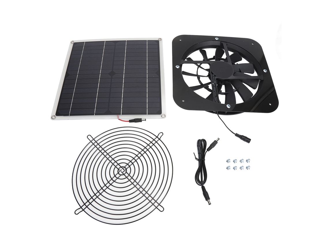 Kit Ventilador Solar 100w Painel Solar 28x28cm | S/MARCA